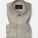 Parcore Olive Check Button Down Linen Cotton Shirt - John Ellies