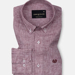 Parcore Maroon Check Button Down Linen Cotton Shirt - John Ellies