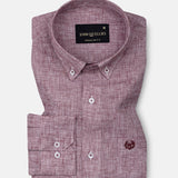 Parcore Maroon Check Button Down Linen Cotton Shirt - John Ellies