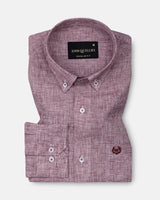 Parcore Maroon Check Button Down Linen Cotton Shirt