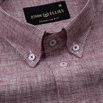 Parcore Maroon Check Button Down Linen Cotton Shirt - John Ellies
