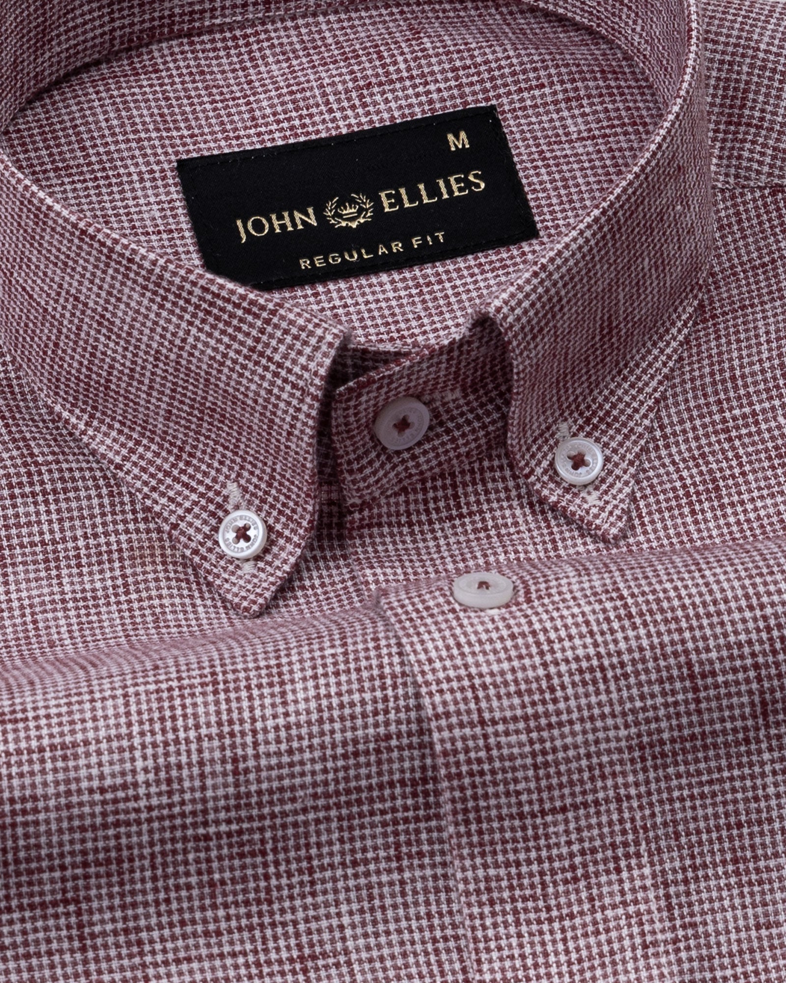 Parcore Maroon Check Button Down Linen Cotton Shirt - John Ellies