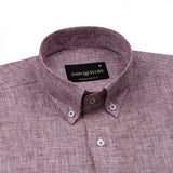 Parcore Maroon Check Button Down Linen Cotton Shirt - John Ellies