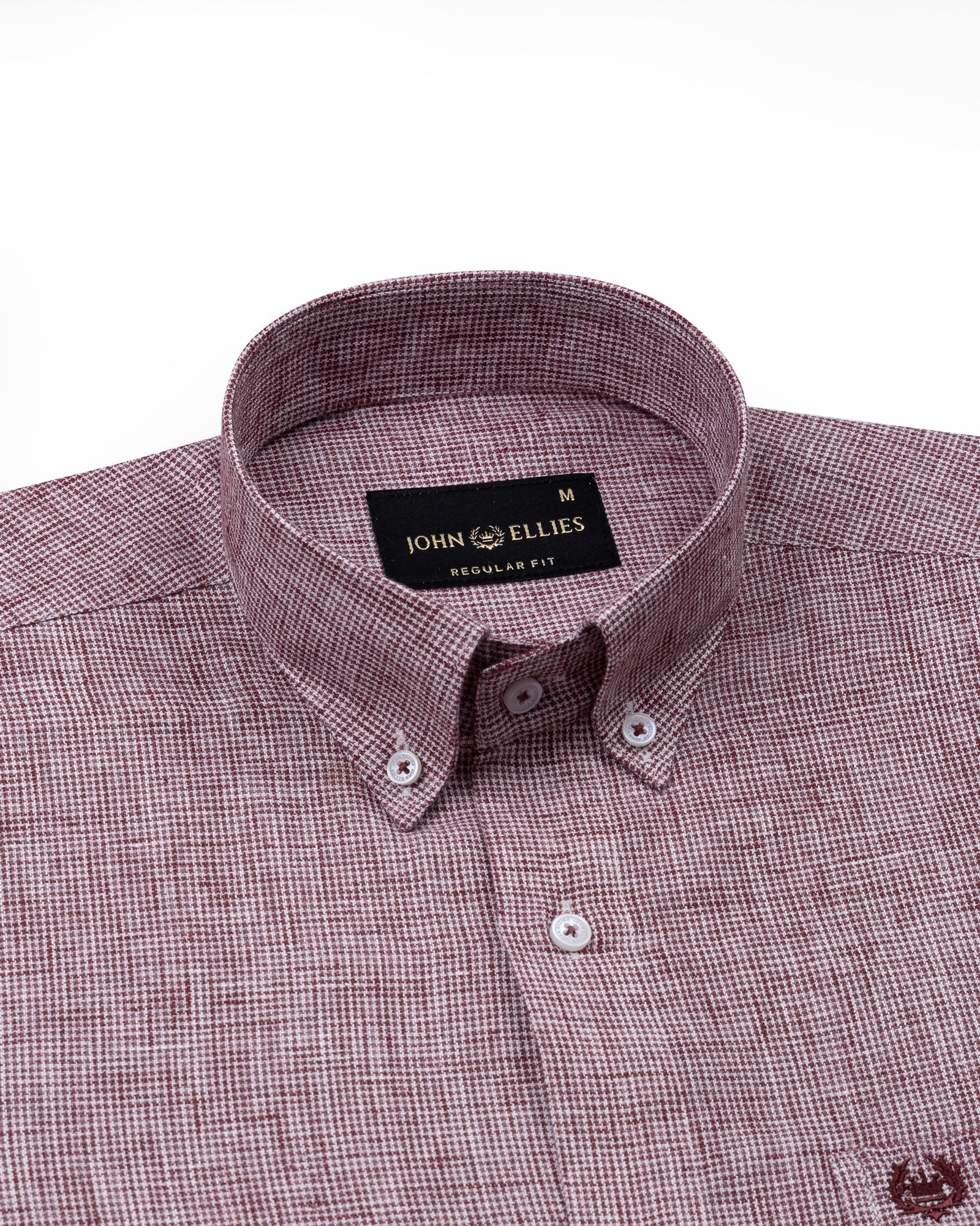 Parcore Maroon Check Button Down Linen Cotton Shirt - John Ellies