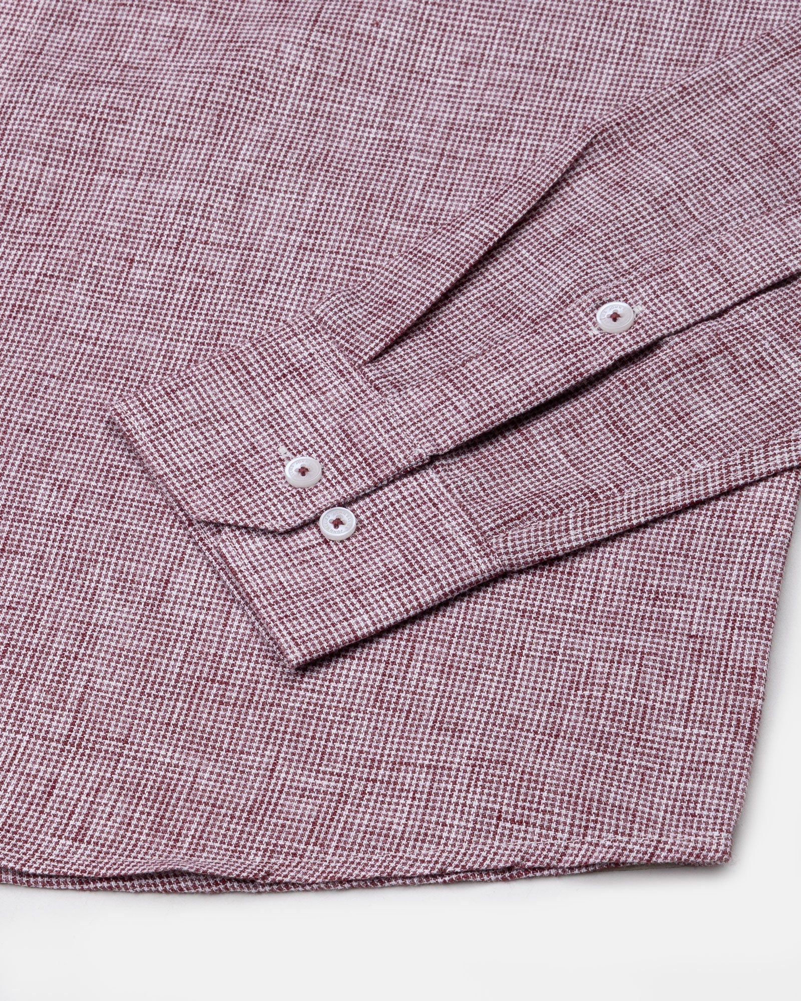 Parcore Maroon Check Button Down Linen Cotton Shirt - John Ellies