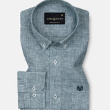 Parcore Green Check Button Down Linen Cotton Shirt - John Ellies