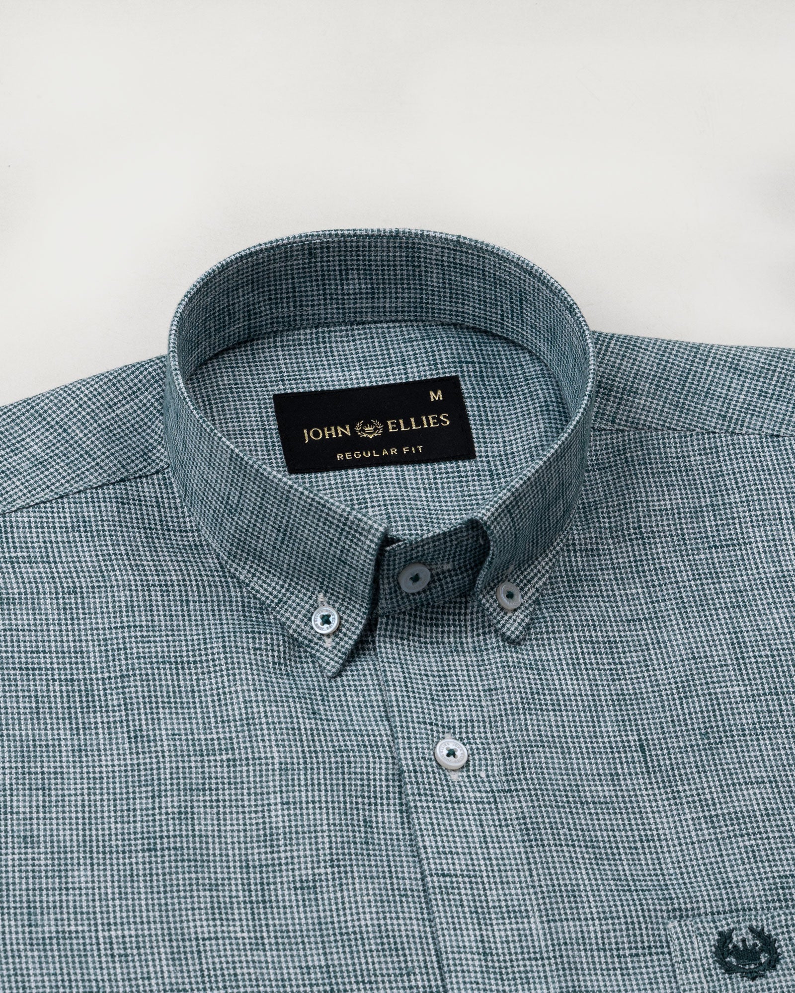 Parcore Green Check Button Down Linen Cotton Shirt - John Ellies