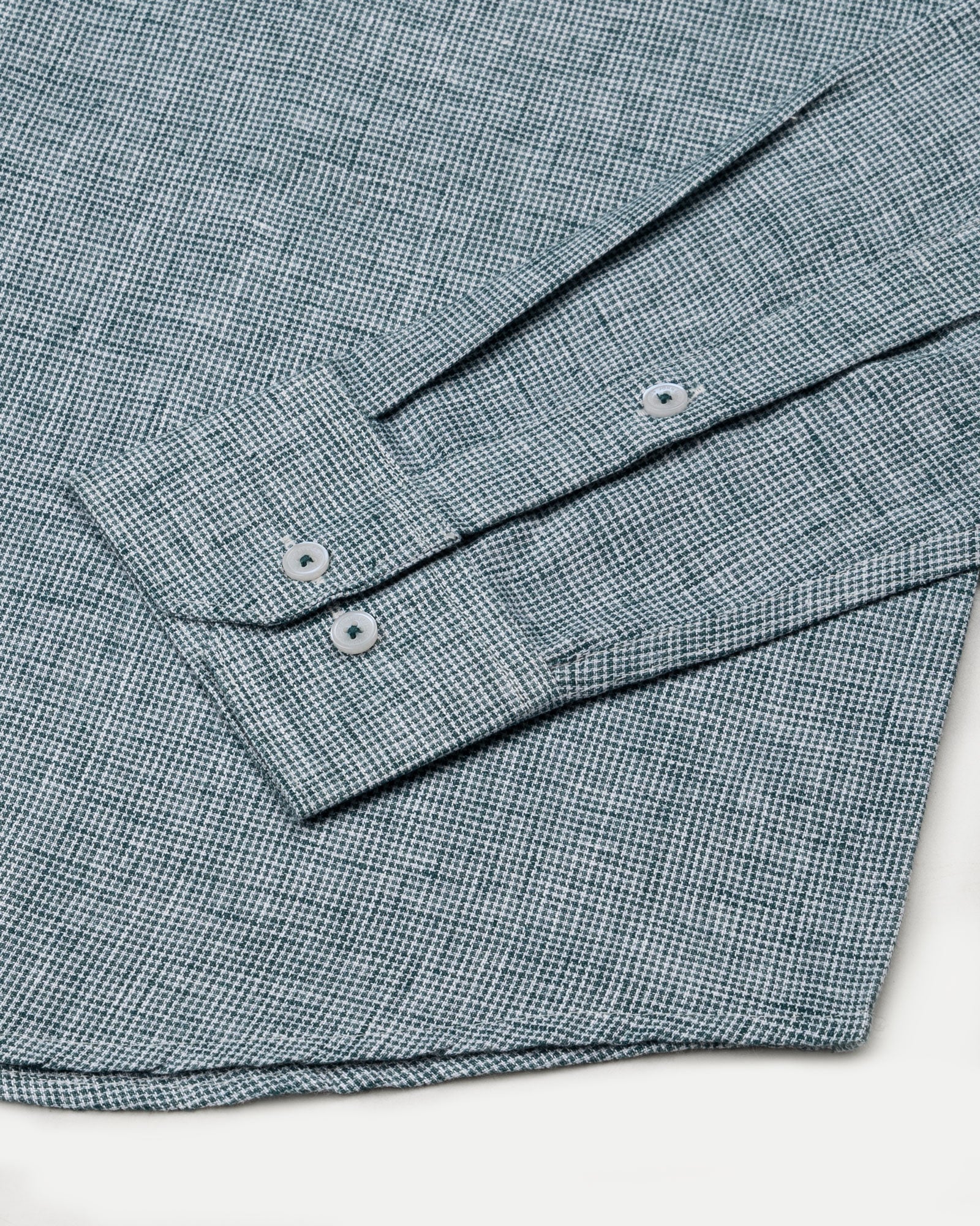 Parcore Green Check Button Down Linen Cotton Shirt - John Ellies