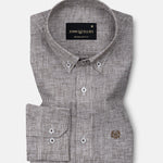 Parcore Brown Check Button Down Linen Cotton Shirt - John Ellies