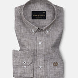 Parcore Brown Check Button Down Linen Cotton Shirt - John Ellies