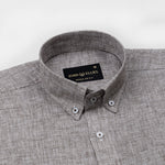 Parcore Brown Check Button Down Linen Cotton Shirt - John Ellies