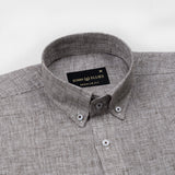 Parcore Brown Check Button Down Linen Cotton Shirt - John Ellies