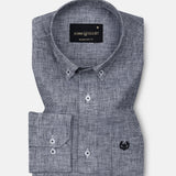 Parcore Black Check Button Down Linen Cotton Shirt - John Ellies