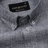 Parcore Black Check Button Down Linen Cotton Shirt - John Ellies