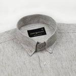 Parcore Olive Stripe Button Down Linen Cotton Shirt - John Ellies