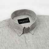 Parcore Olive Stripe Button Down Linen Cotton Shirt - John Ellies