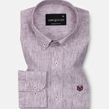 Parcore Maroon Stripe Button Down Linen Cotton Shirt - John Ellies