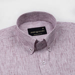 Parcore Maroon Stripe Button Down Linen Cotton Shirt - John Ellies