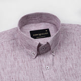 Parcore Maroon Stripe Button Down Linen Cotton Shirt - John Ellies