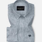 Parcore Green Stripe Button Down Linen Cotton Shirt - John Ellies
