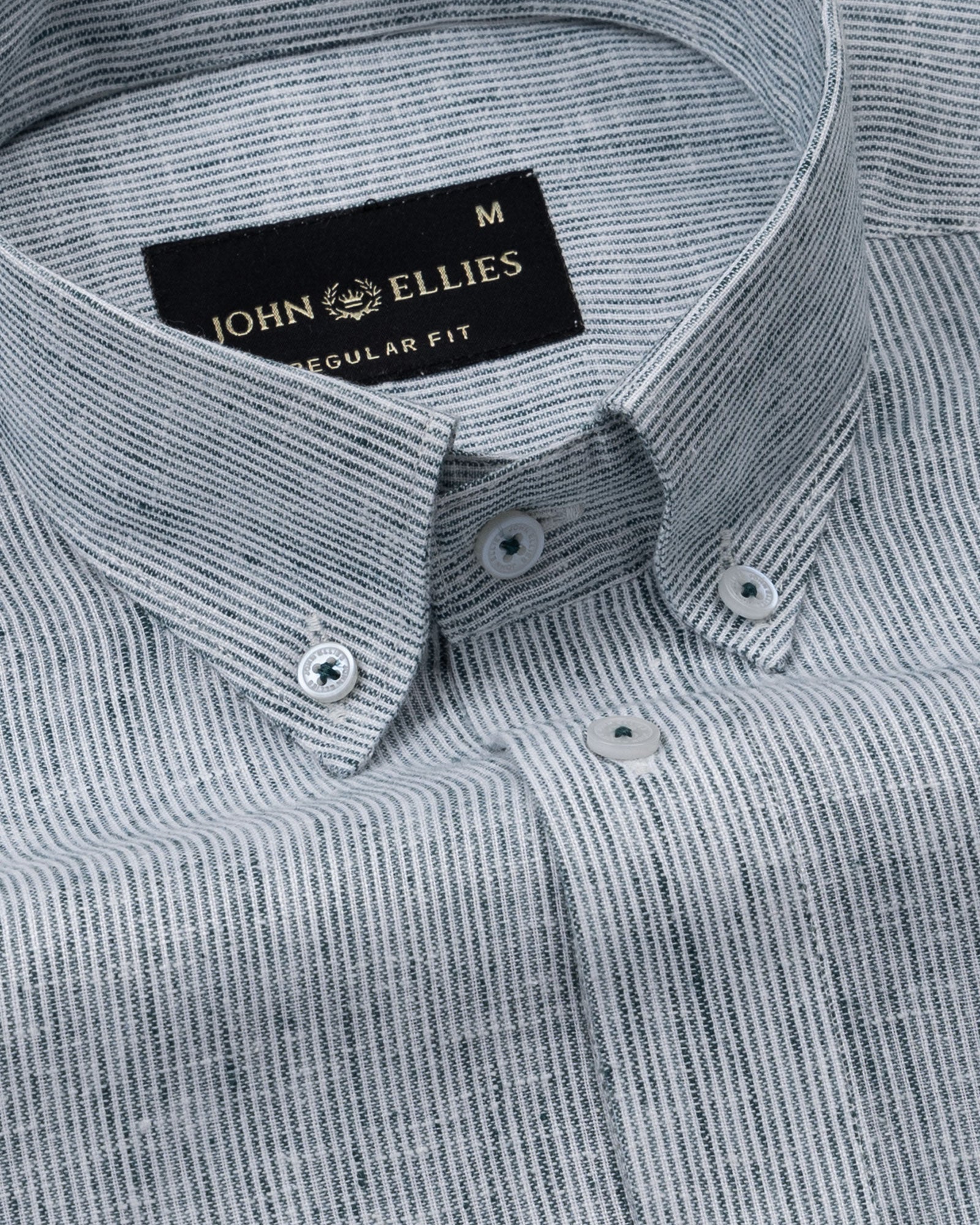 Parcore Green Stripe Button Down Linen Cotton Shirt - John Ellies