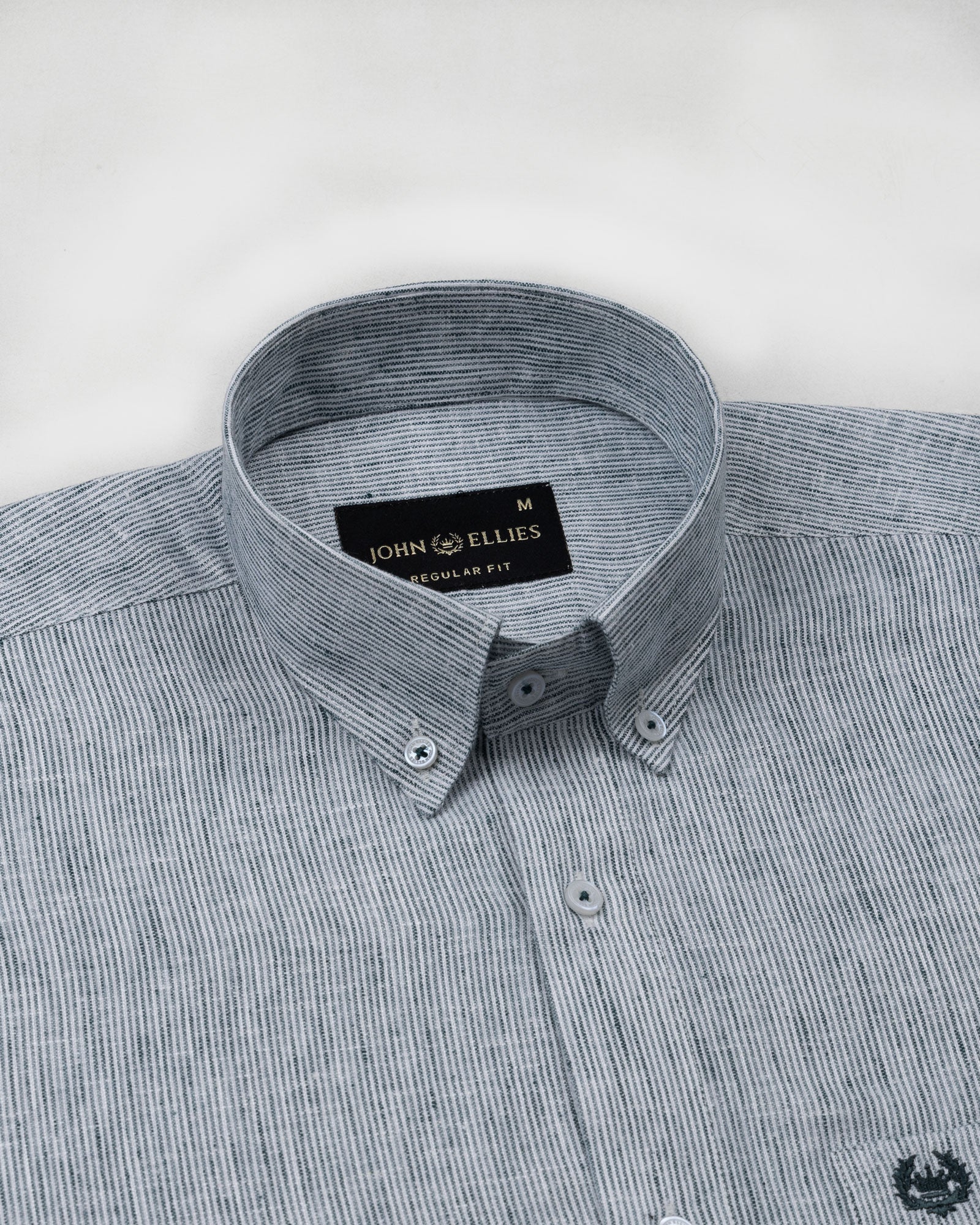 Parcore Green Stripe Button Down Linen Cotton Shirt - John Ellies