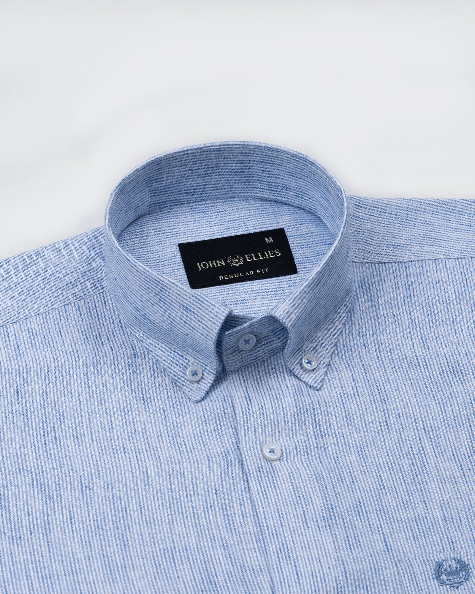Parcore Blue Stripe Button Down Linen Cotton Shirt - John Ellies