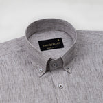 Parcore Brown Stripe Button Down Linen Cotton Shirt - John Ellies
