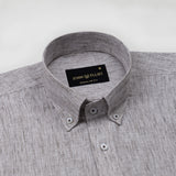 Parcore Brown Stripe Button Down Linen Cotton Shirt - John Ellies