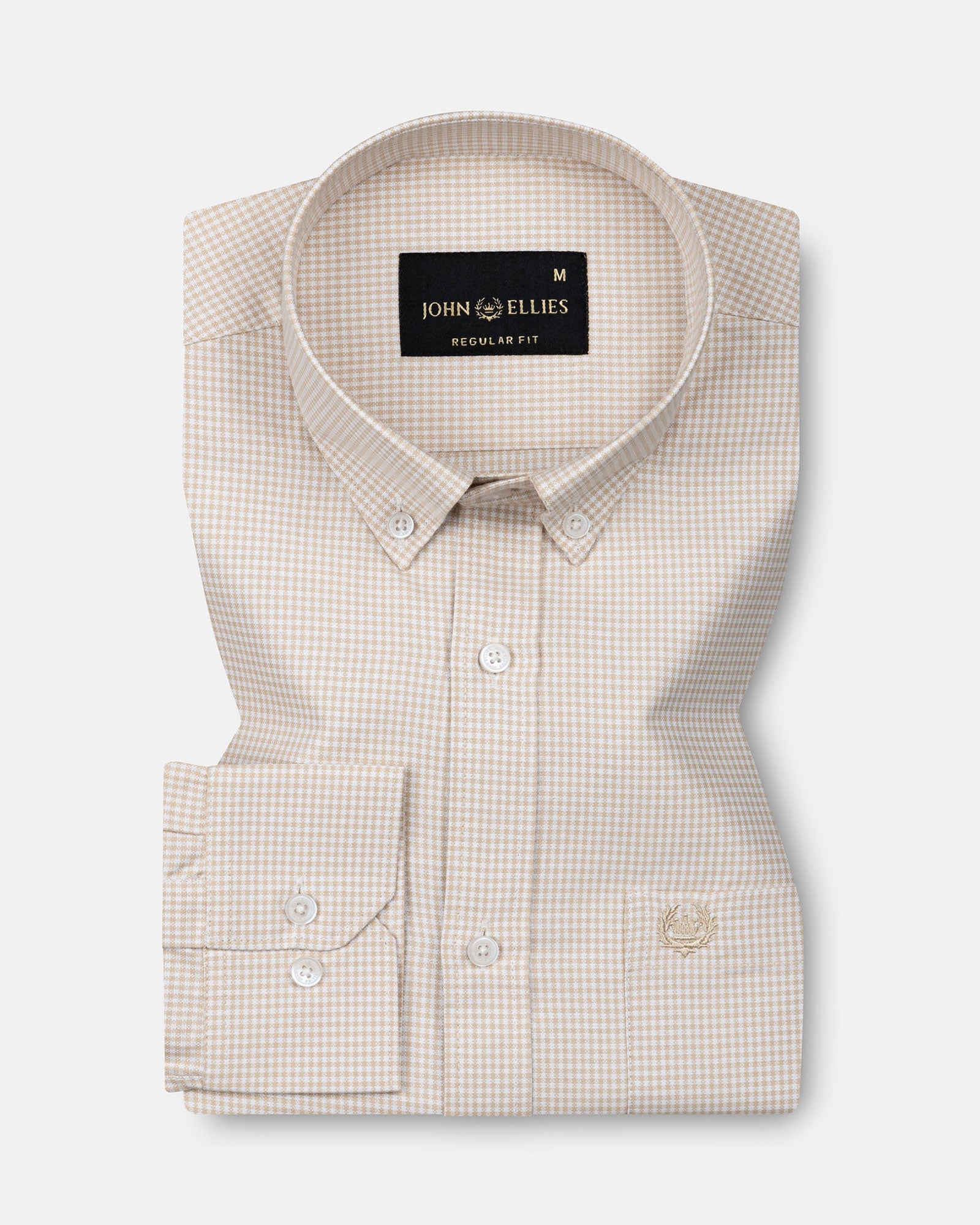 Claret Brown Check Button Down Oxford Cotton Shirt - John Ellies