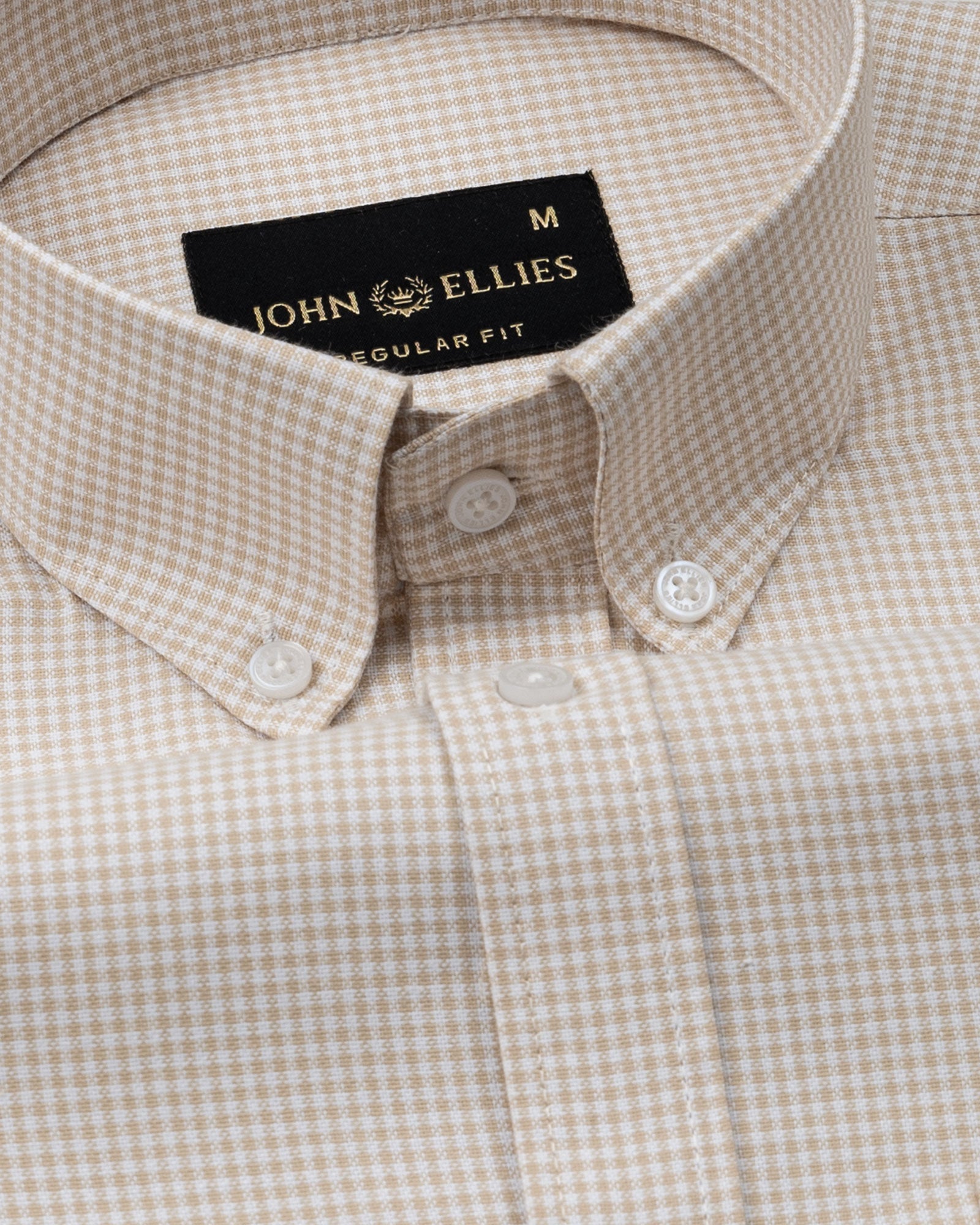 Claret Brown Check Button Down Oxford Cotton Shirt - John Ellies