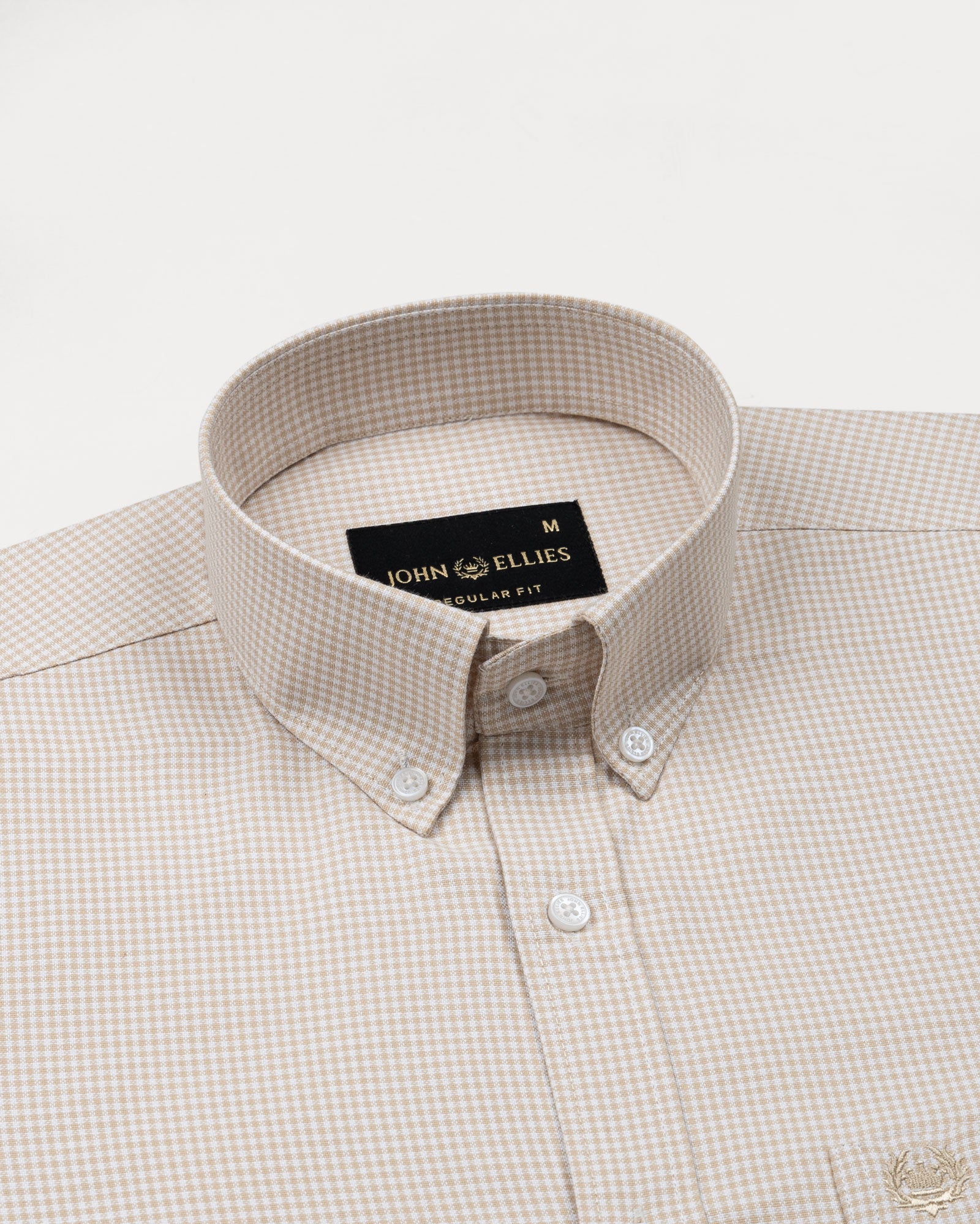 Claret Brown Check Button Down Oxford Cotton Shirt - John Ellies