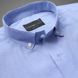 Havelock Blue Houndstooth Premium Cotton Formal Shirt