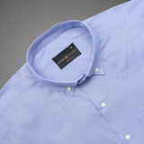 Havelock Blue Houndstooth Premium Cotton Formal Shirt