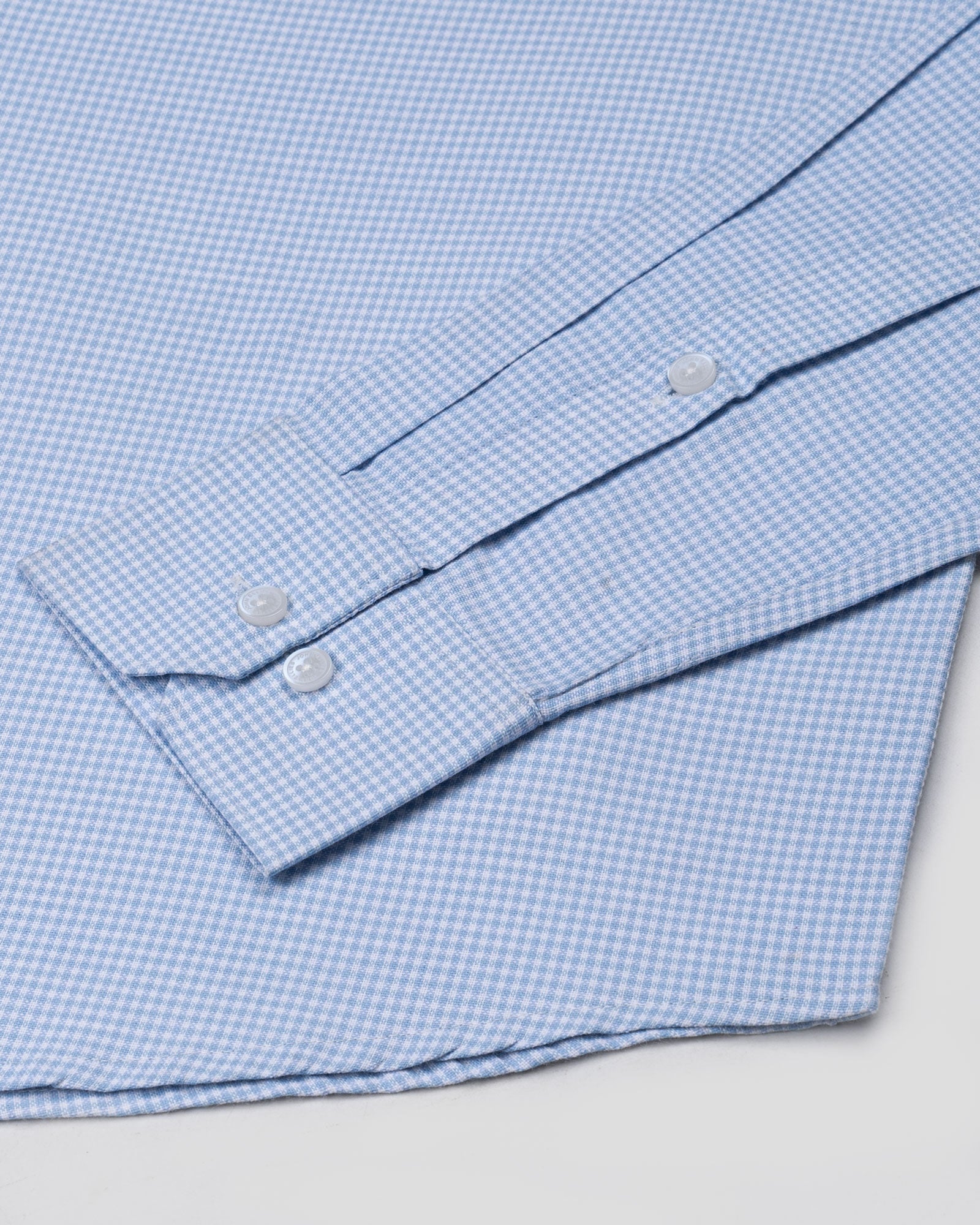 Claret Sky Blue Check Button Down Oxford Cotton Shirt - John Ellies
