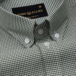 Claret Green Check Button Down Oxford Cotton Shirt - John Ellies