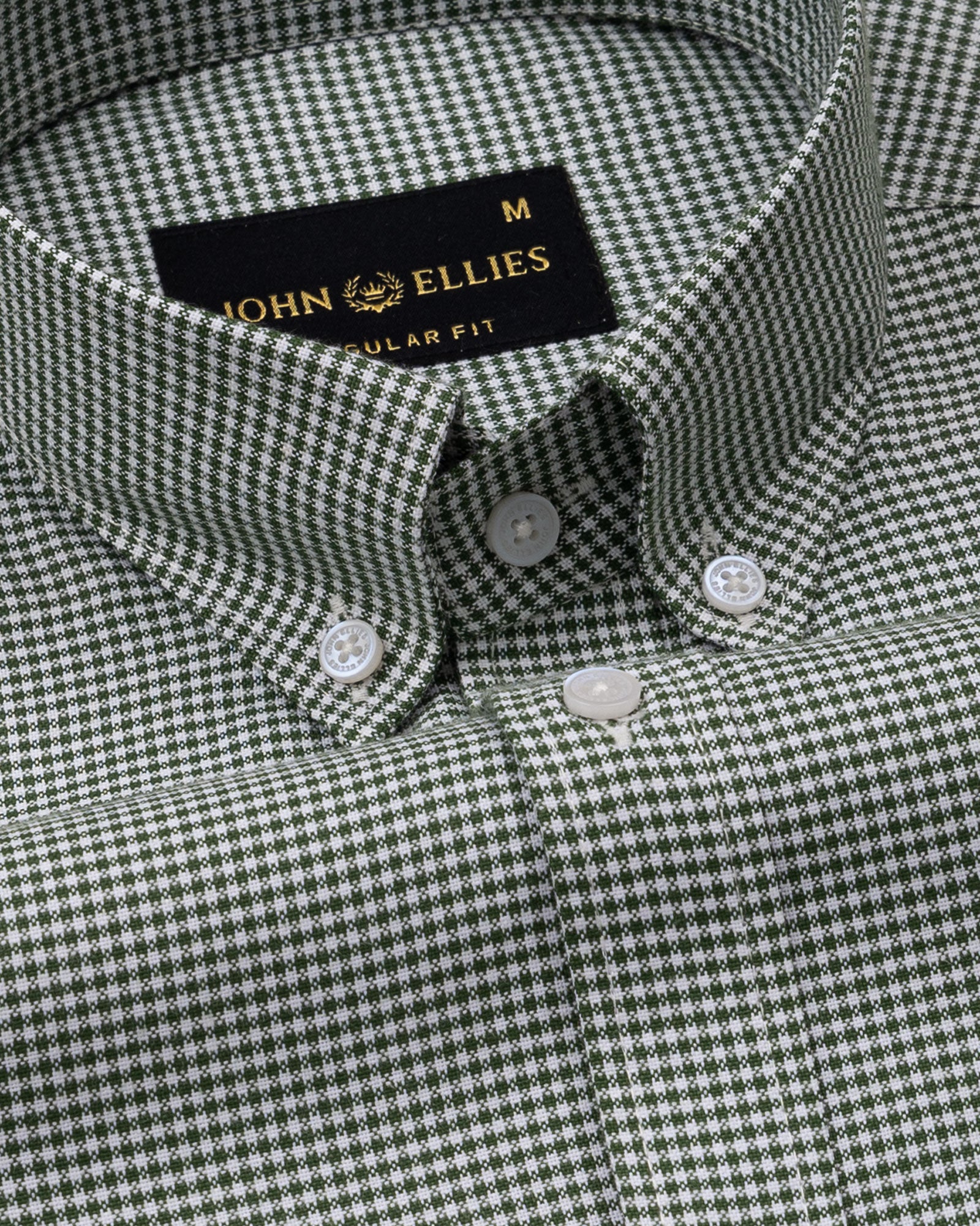 Claret Green Check Button Down Oxford Cotton Shirt - John Ellies