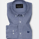 Claret Navy Blue Check Button Down Oxford Cotton Shirt - John Ellies