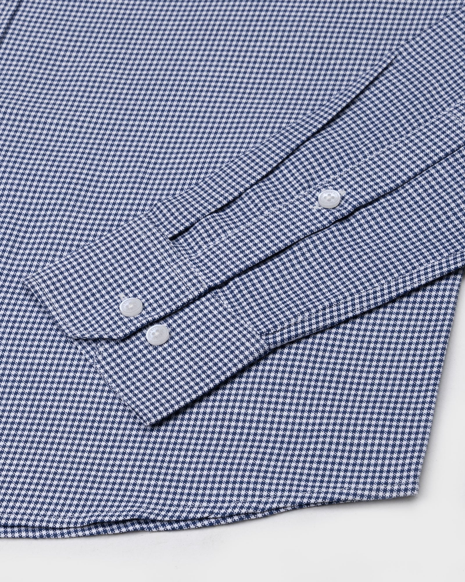 Claret Navy Blue Check Button Down Oxford Cotton Shirt - John Ellies