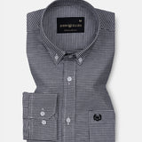 Claret Black Check Button Down Oxford Cotton Shirt - John Ellies