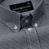 Claret Black Check Button Down Oxford Cotton Shirt - John Ellies