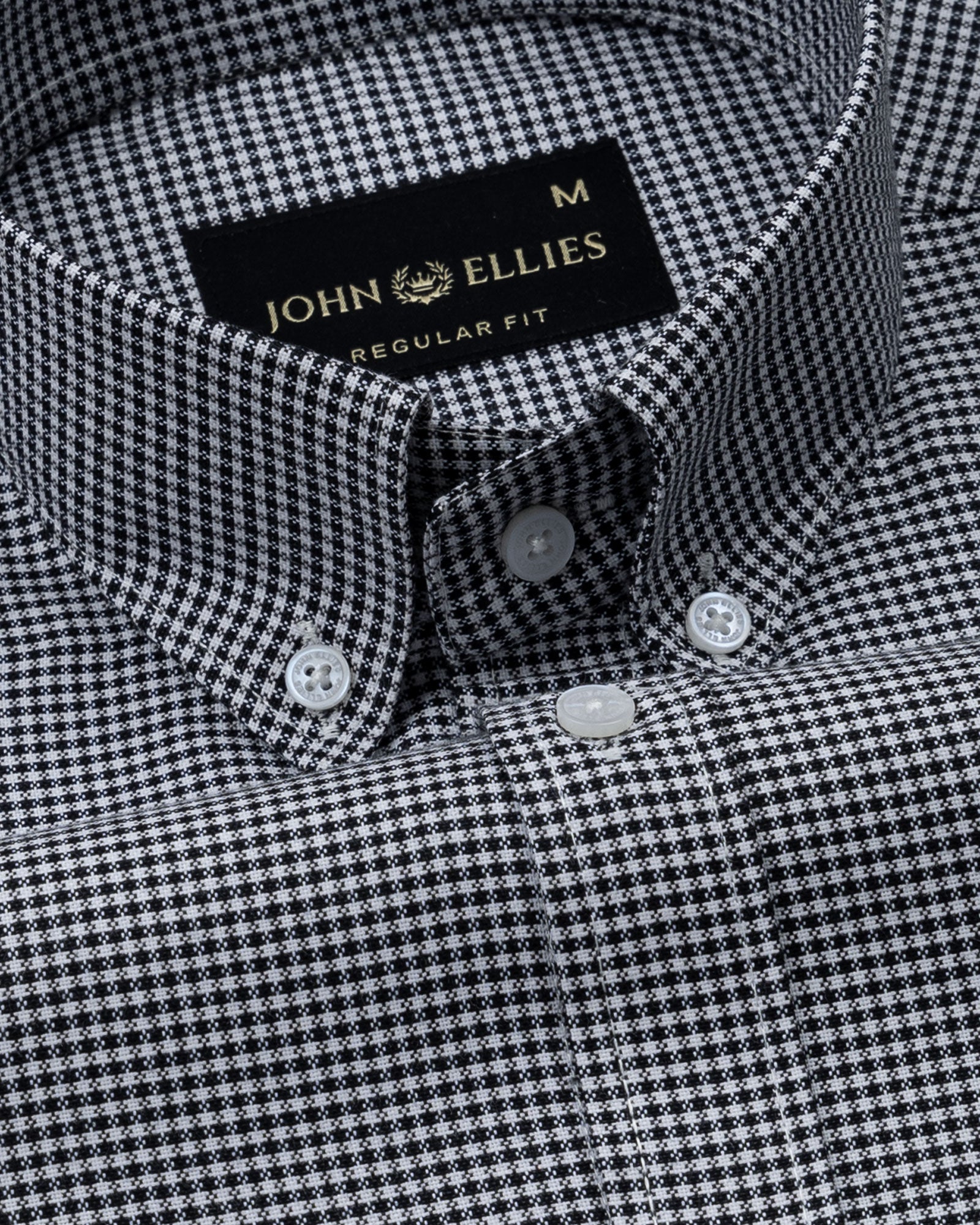 Claret Black Check Button Down Oxford Cotton Shirt - John Ellies