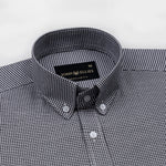 Claret Black Check Button Down Oxford Cotton Shirt - John Ellies