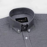 Claret Black Check Button Down Oxford Cotton Shirt - John Ellies