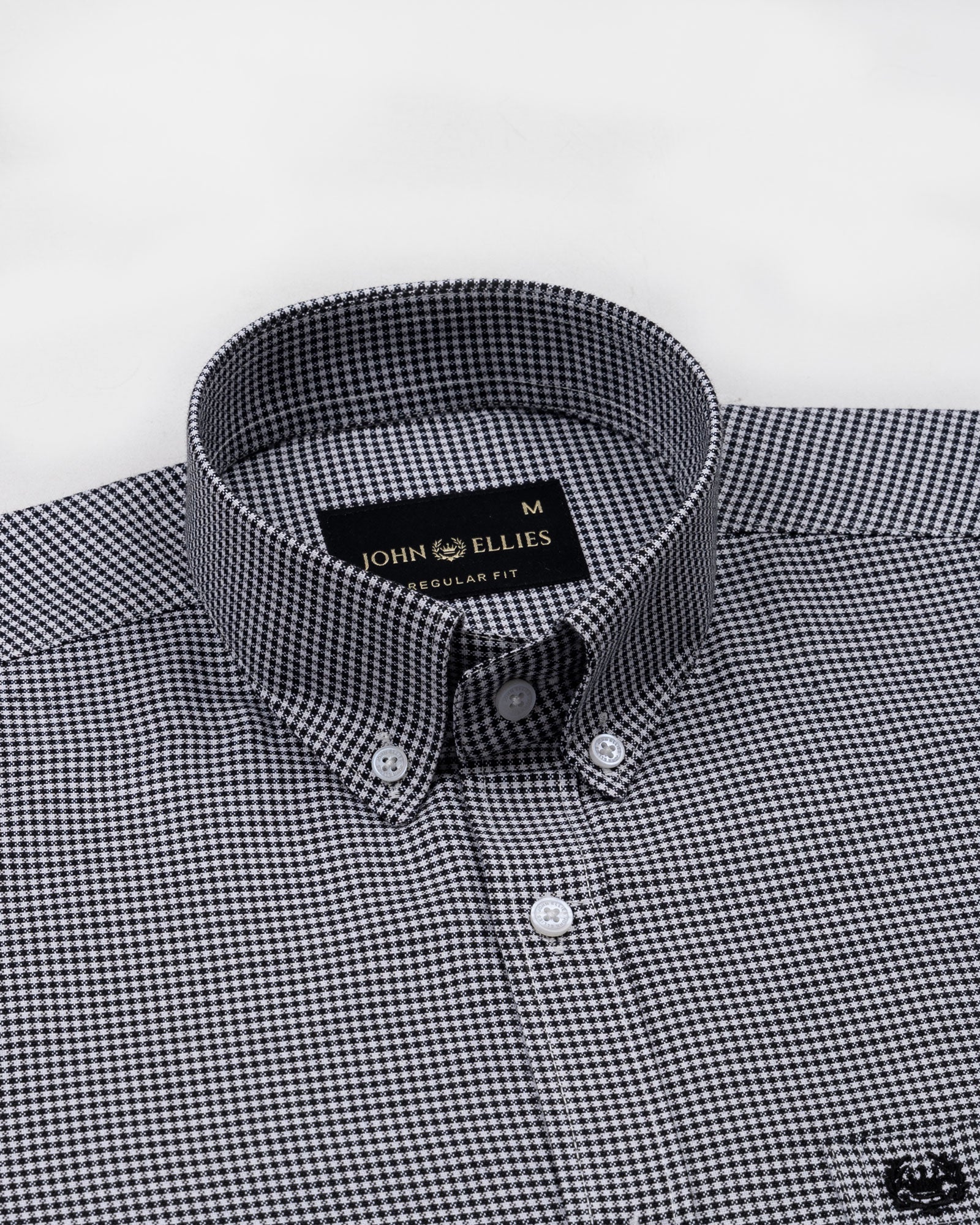 Claret Black Check Button Down Oxford Cotton Shirt - John Ellies