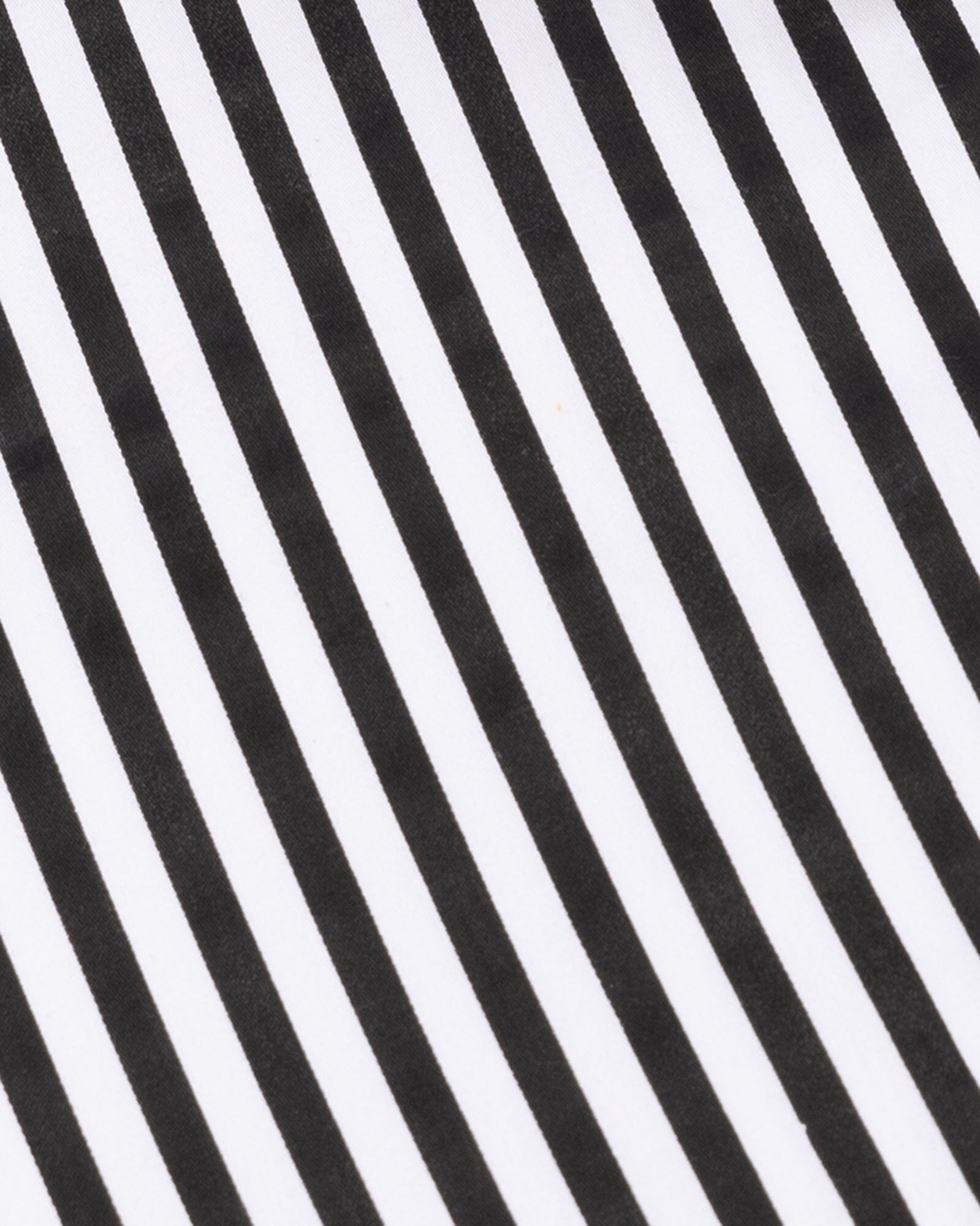 Cadenc Black White Cuff Collar Cotton Stripes Shirt - John Ellies
