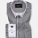 Cadenc Black White Cuff Collar Cotton Stripes Shirt - John Ellies