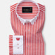 Cadenc Red White Cuff Collar Cotton Stripes Shirt - John Ellies