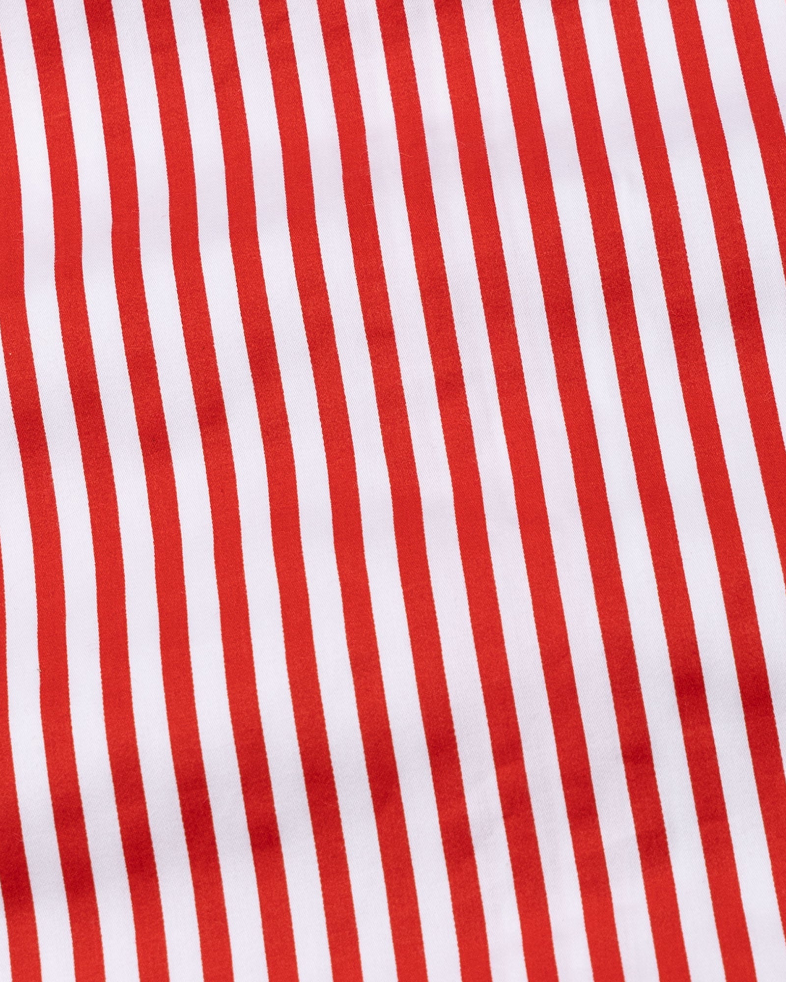 Cadenc Red White Cuff Collar Cotton Stripes Shirt - John Ellies
