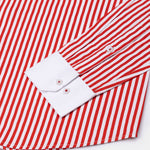 Cadenc Red White Cuff Collar Cotton Stripes Shirt - John Ellies
